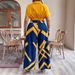 Women's Clothing Plus Size V Neck Short Sleeved Top Printed Trousers Suit For Women_voghion.com