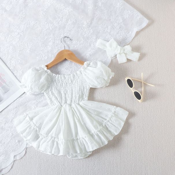 Kinderkleding nieuwe babyjurk uw baby effen kleur lotusblad kant één jaar oude jurk_voghion.com