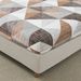 Brown Gray White Triangle Geometric Mattress Cover Polyester 3D Bedspread_voghion.com