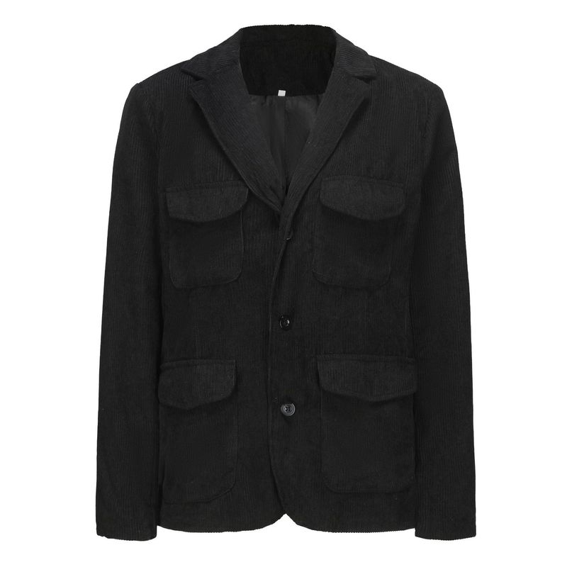 Giacca multitasche in velluto a coste da uomo, cappotto primaverile e autunnale_voghion.com