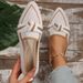 Slim Pointed Toe Plus Size Flat For Women 2025 Fashion Slip-On Bowknot Casual Breathable Color Block Shoes_voghion.com