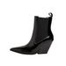 Pointed Toe Short Boots For Women, Wedge Matching With Jeans, Elastic Strap Martin Boots, Height Increasing_voghion.com