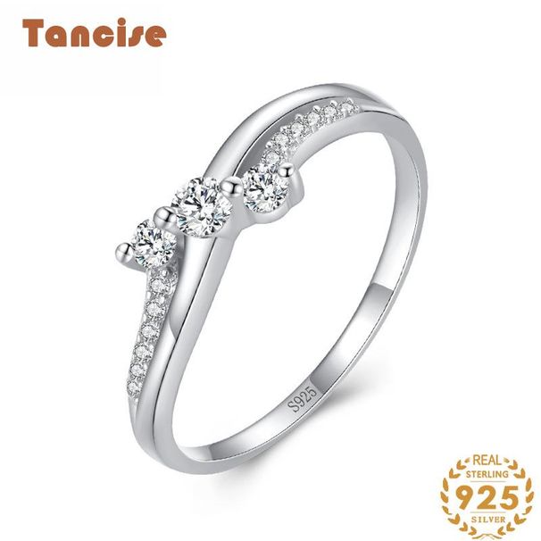 Tancise Anello in argento con zirconi classici Gioielli da donna Promessa di nozze Regalo per feste_voghion.com