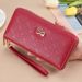 Portemonnaie Clutch Tasche Damentasche Handtasche Damen Laang Einfach Handytasche Multifunktionell Grousskapazitéit Moudeportemonnaie_voghion.com