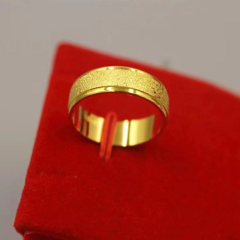 Titanium Steel Gold Matte Closed Ring Simple Luxury Couple Rings Jewelry Live Broadcast_voghion.com