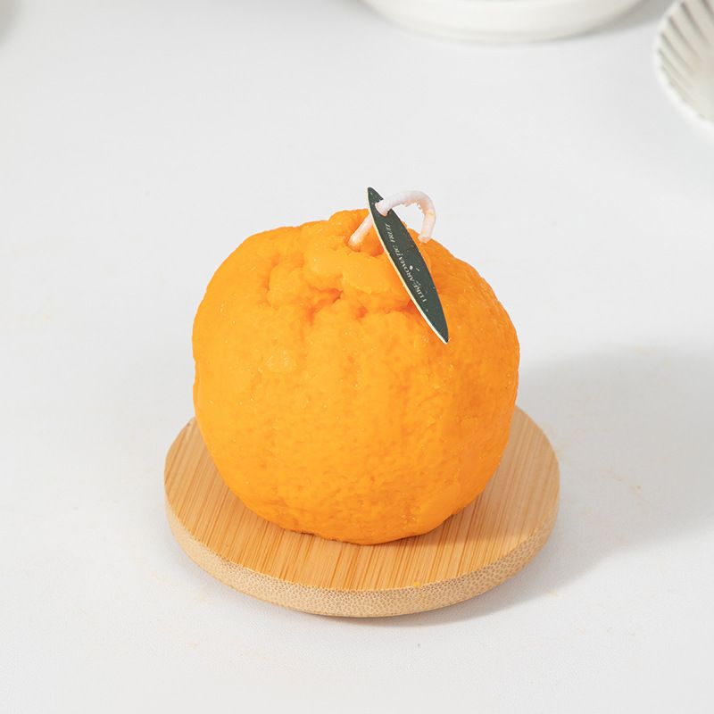 Bougie parfumée à l'orange en forme de fruit artificiel faite à la main_voghion.com