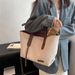 Large capacity canvas women's autumn new style, fashionable and simple shoulder bag, high-end texture hand-held tote bag_voghion.com