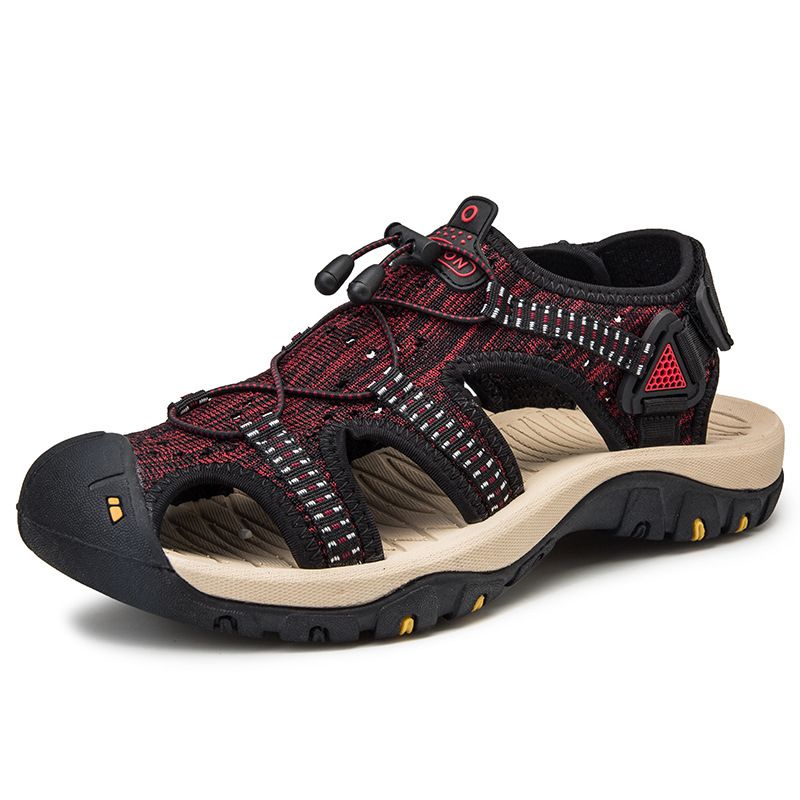 Men Thongs Slippers Indoor Rubber Leather Adjustable Straps Flip Flops_voghion.com