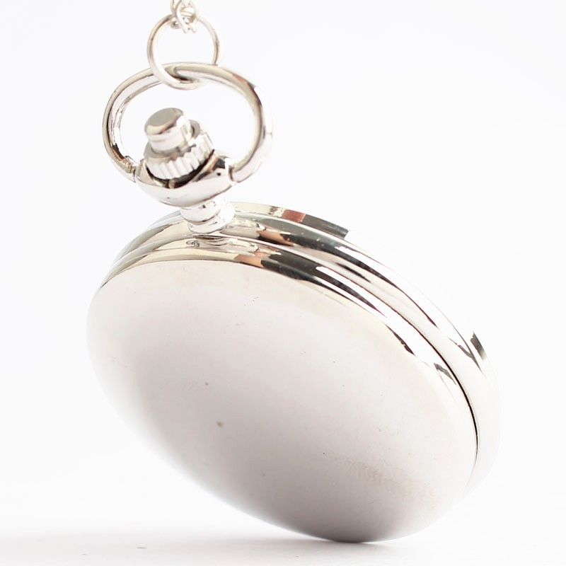 Smooth Surface Flip Cover Quartz Thick Chain Gold Pocket Watch_voghion.com