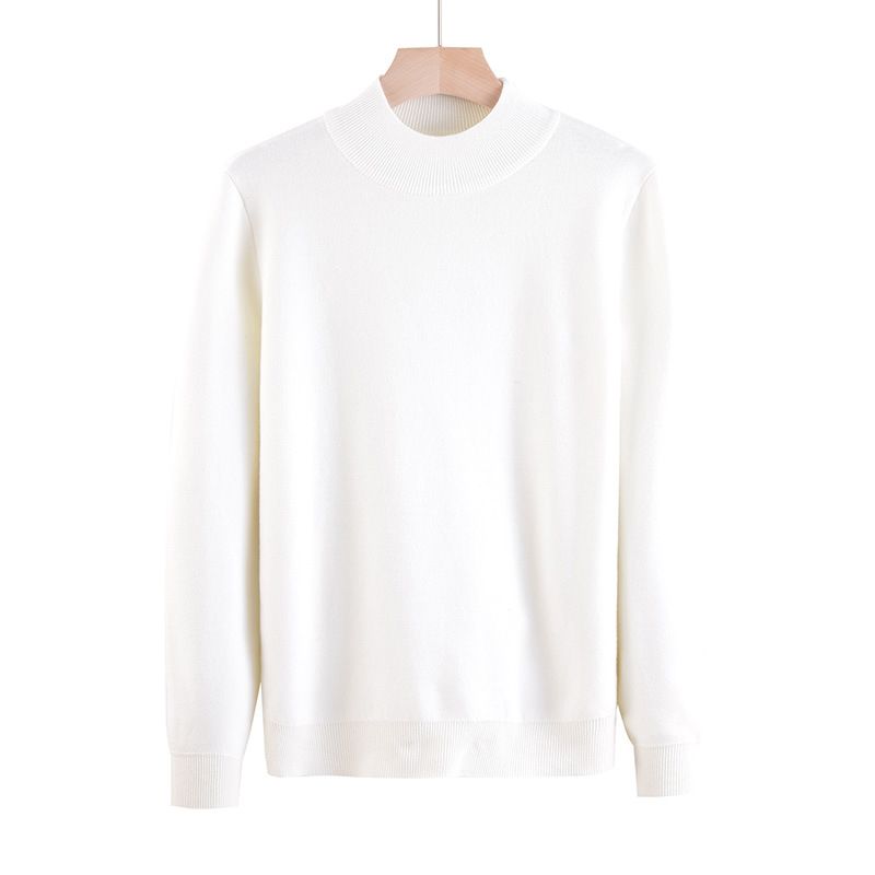Men's Clothing new style half turtleneck sweater men's loose versatile casual sweater men's solid color inner wear knitted bottoming shirt_voghion.com