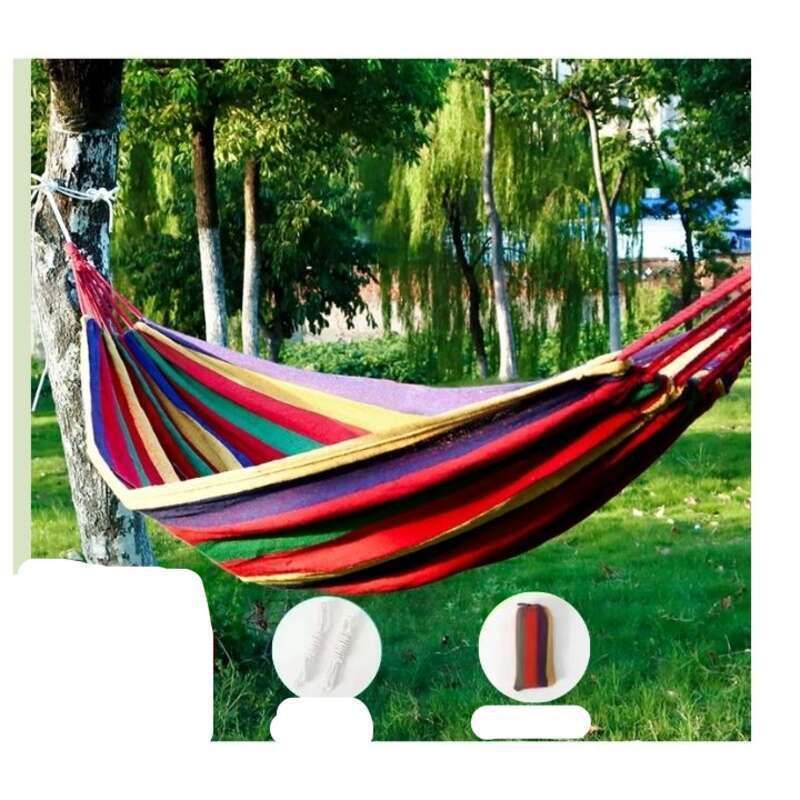 Anti Rollover Design: Hammock, Outdoor, Canvas Rope, Thickened Anti Rollover, Single And Double Couples Camping, Beach_voghion.com