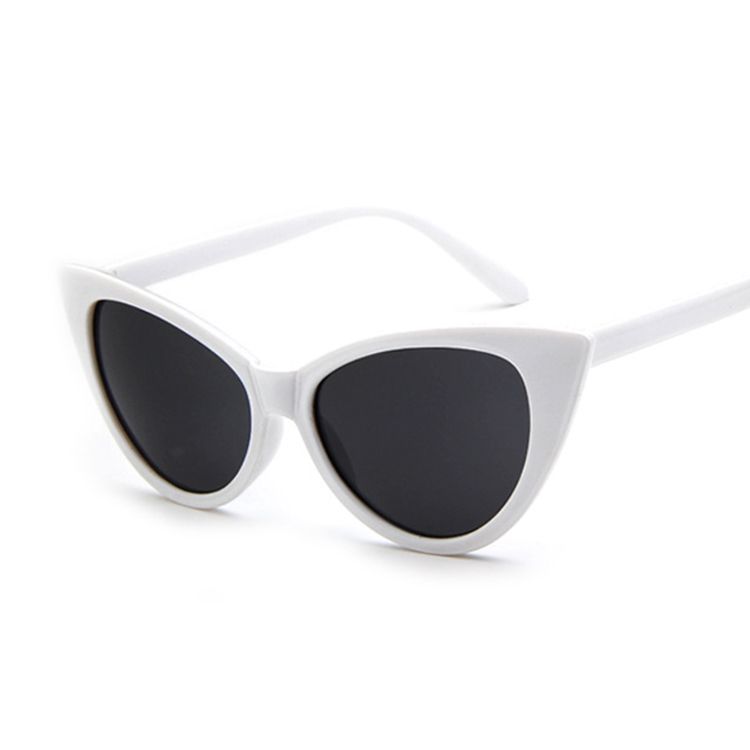 Moda Retro Sexy Estilo Olho de Gato Óculos de Sol Feminino Clássico Preto Branco Óculos de Sol Femininos Olho de Gato Armação Gradiente Óculos De Sol_voghion.com