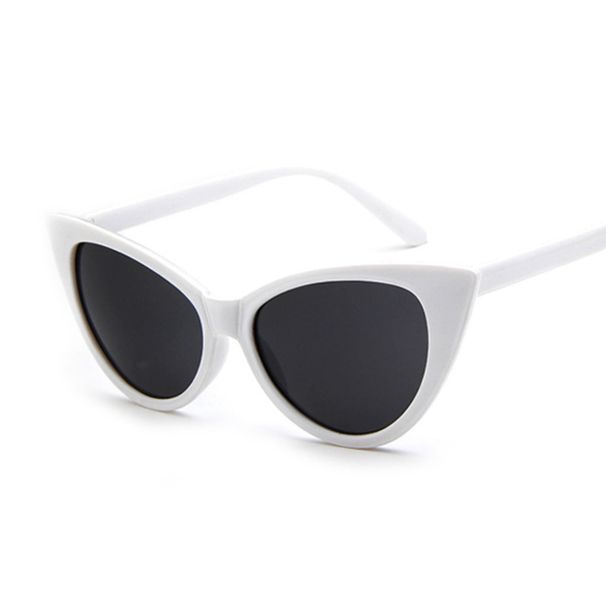 Moda Retro Sexy Estilo Olho de Gato Óculos de Sol Feminino Clássico Preto Branco Óculos de Sol Femininos Olho de Gato Armação Gradiente Óculos De Sol_voghion.com