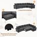 124.8"L-shaped Sofa Convertible Sofa Bed Pull Out Sofa Sleeper With Two Back Pillows, Two USB Ports And Two Power Sockets For Living Room_voghion.com