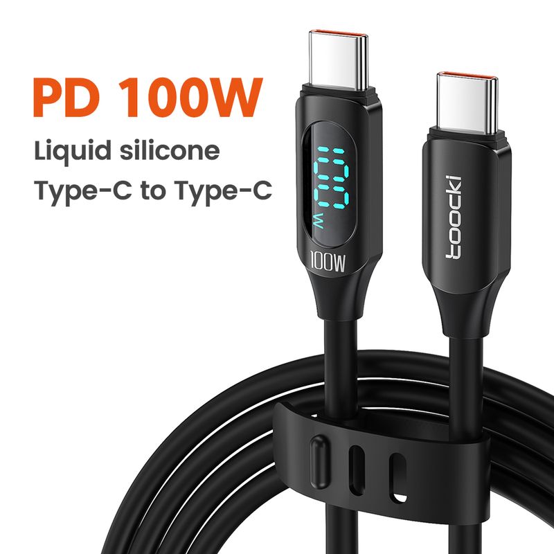 Toocki 100 W USB Type C -kaapeli supernopea latauskaapeli, joka sopii Xiaomi Samsung Huawei Honor Fast Charging -lataukseen_voghion.com