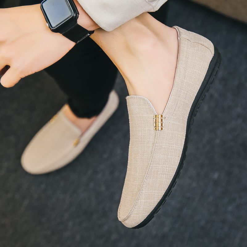 SHLIANG Klassische weiche Canvas-Schuhe Penny Loafer für Herren Slipper Casual Herrenschuhe Bequeme Fahrschuhe Herren Flats Wanderschuhe SB134_voghion.com
