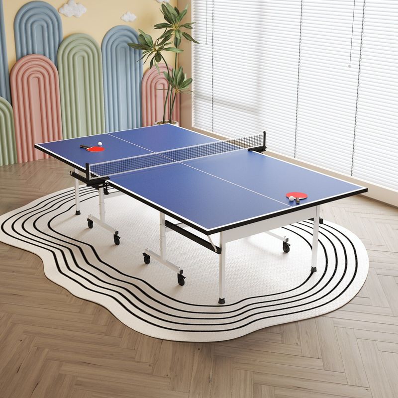 Foldable Inside Professional MDF Indoor Ping Pong Table With Quick Clamp Table Tennis Net And Post Set_voghion.com