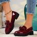 MTX 2025 New Patent Leather Shiny Tassel Mid-Heel Loafers Plus Size Fashion Casual Shoes_voghion.com