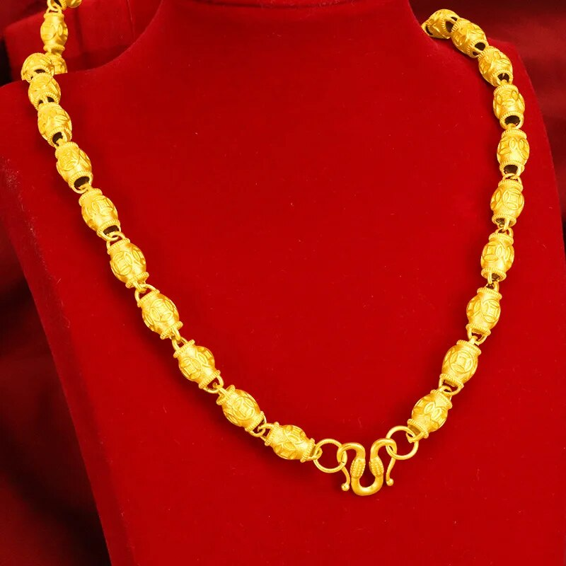 Meeste Lucky Beads kaelakeed kullavärvi kaelakee meestele Bro kullatud kaelakee peen pulmapidu_voghion.com