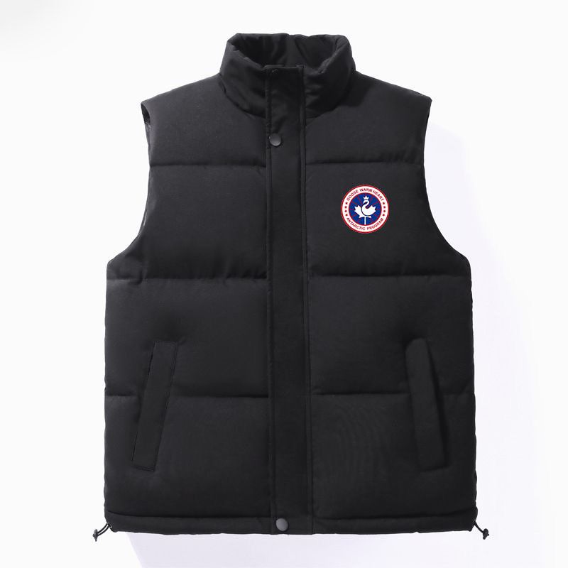 Trendy Quilted Sleeveless Jacket – Lightweight Puffer Vest With Abstract Print For Streetwear & Casual Wear (M-5XL, Black/White)_voghion.com