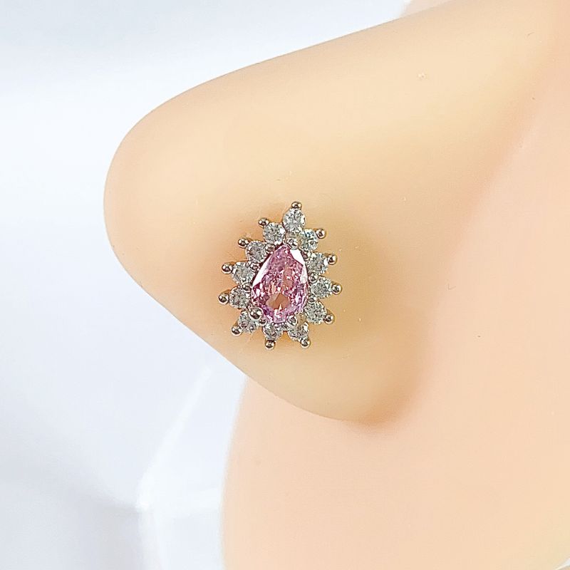 Nose decoration, nose nail, water droplet, crown, heart-shaped copper inlaid with zircon, trendy and high-end jewelry_voghion.com
