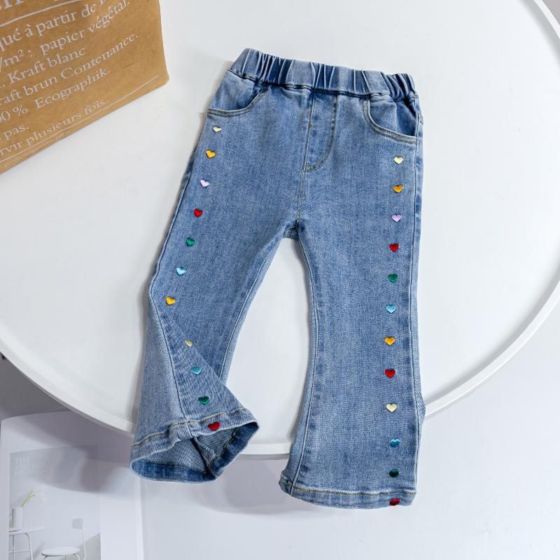 Çocuk Giyim Kız Paça Pantolon İlkbahar ve Sonbahar Giysileri Yeni Çocuk Pantolonları Bebek Kız Yeni Elastik Çok Yönlü Kotlar İlkbahar Giysileri_voghion.com
