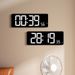 17.3" Modern LED Wall Clock With Colorful Display, Alarm, Temperature & Humidity Sensor – Stylish Home Decor_voghion.com