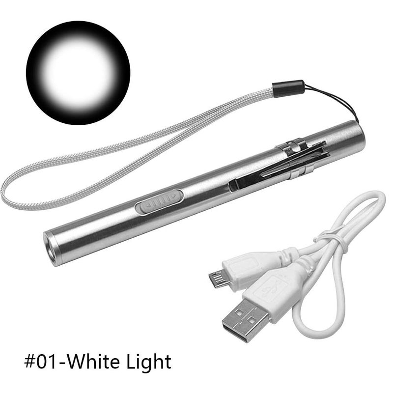 1 szt. Latarka ładowalna USB Mini latarka LED Medyczna latarka kempingowa do roweru_voghion.com