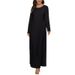 Women's Muslim Worshipwear Basic Long Sleeved Laydown Round Neck Dress Middle Eastern Solid Color Robe_voghion.com