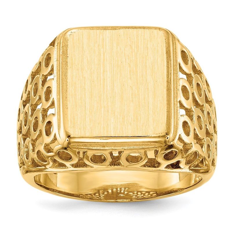 14k 11.5 X 13.5mm Open Back Men's Signet Ring_voghion.com
