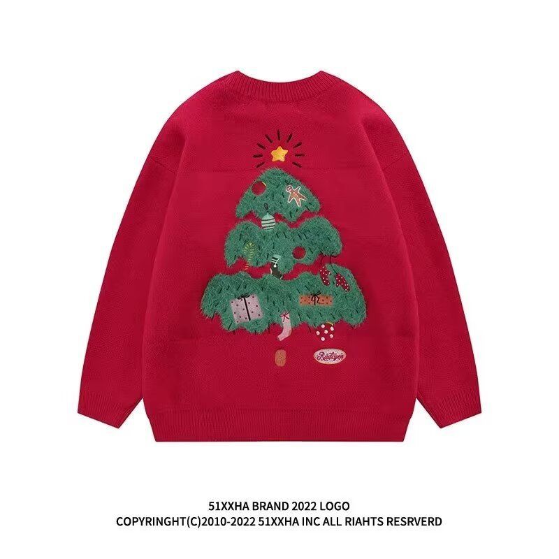 Herrenbekleidung Modemarke Hiphop Kreatives Nerzpaar Weihnachtspullover Herren Winter Ins Lazy Style Strickpullover_voghion.com