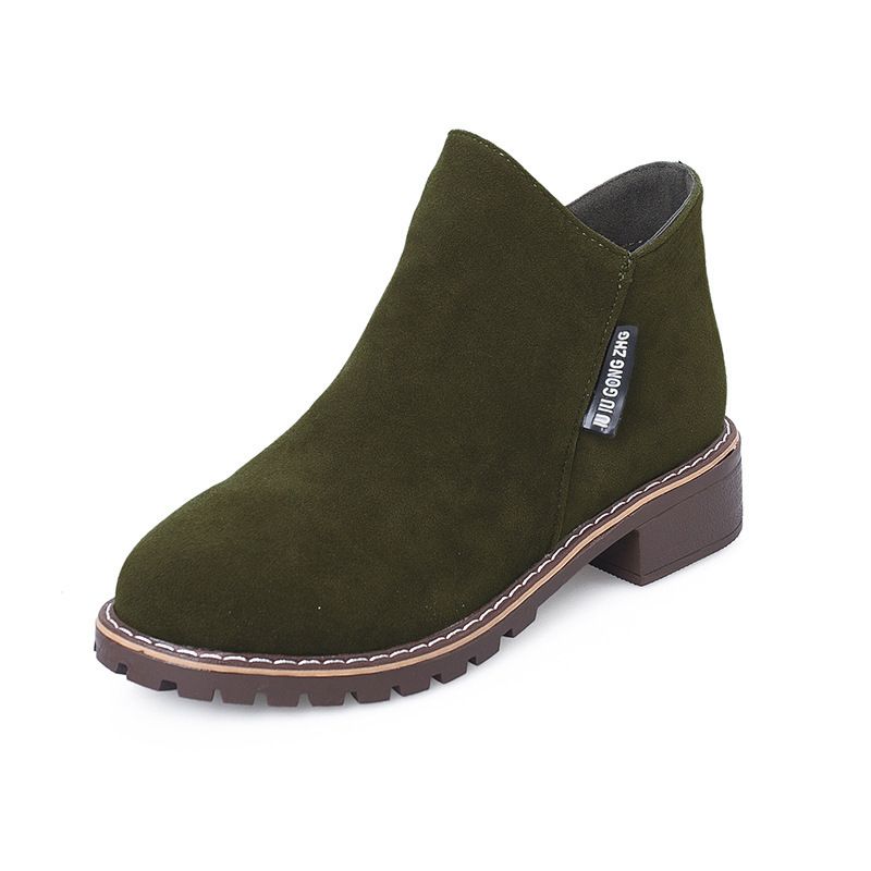 Erkekler Askeri Botlar Kauçuk Punk Orta Topuk Yüksek Topuk Yuvarlak Burun Kare Ayak Slip-On Fermuar Resmi Olaylar Günlük Ayakkabı_voghion.com