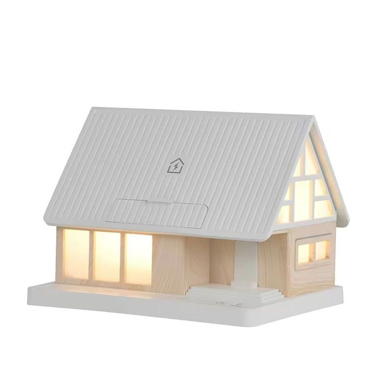 2025 New Villa House White Noise Bedside Lamp 15W Wireless Charging Adjustable Brightness Bedroom Plug In Night Light_voghion.com