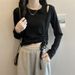 Ragazza 2022 Nuovo Top da donna per l'inizio dell'autunno, corto, slim fit, a maniche lunghe, intimo, design Sense, maglietta con coulisse, maglietta di base_voghion.com