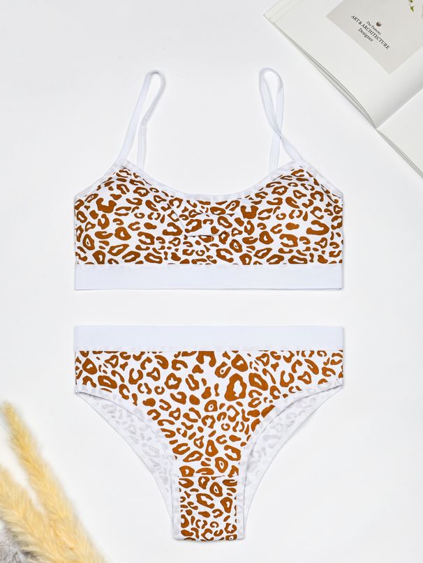 Mädchen Sport-BH Mittelschüler Entwicklungsphase BH Feste Körbchen Mädchen Großes Kind Unterwäsche Höschen aus reiner Baumwolle_voghion.com