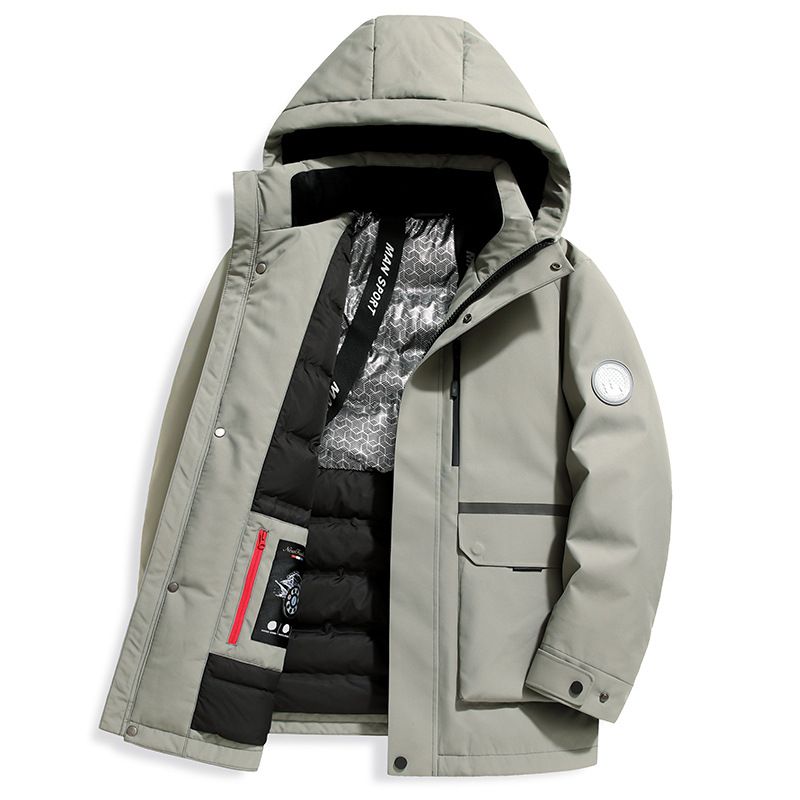 Men's Clothing goose Silk cotton jacket winter new mid length hooded thickened cold proof and warm outdoor men's Silk cotton jacket_voghion.com