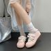 2025 Ballet Style Niche Lace Genuine Leather Training Women's Mesh Breathable Board Casual Spring And Summer Flat Sports_voghion.com
