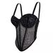 Women's Clothing Sexy Leopard Dot Pattern Splicing Bra Suspenders High End Inner Mesh Lace See Through Outer Wear Herringbone Bra_voghion.com