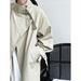 Elegant British-Style Long Trench Coat For Women – Minimalist & Luxurious Knee-Length Overcoat With Adjustable Belt, Pure Cotton, Black & Light Beige_voghion.com