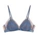 French sexy lingerie women's mesh eyelashes lace bra thin triangle cup no steel ring bra set bra_voghion.com