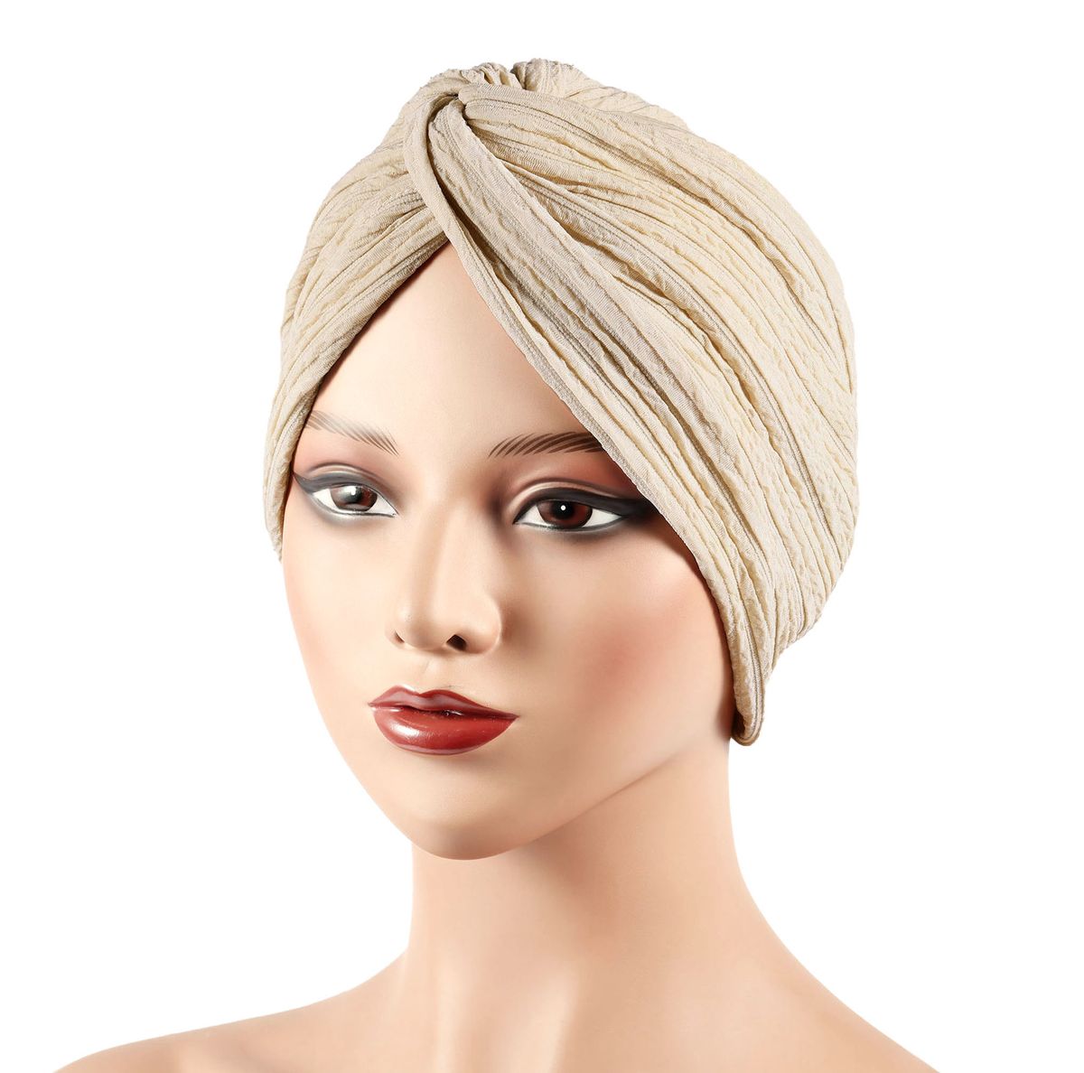 Nuevo gorro elástico grueso con diseño étnico, con diseño cruzado, moderno y versátil, cálido._voghion.com