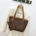 Women's Matching Tote & Wallet Set - Oversized 18L Checkerboard Bag + Coin Purse (Waterproof Polyester)_voghion.com