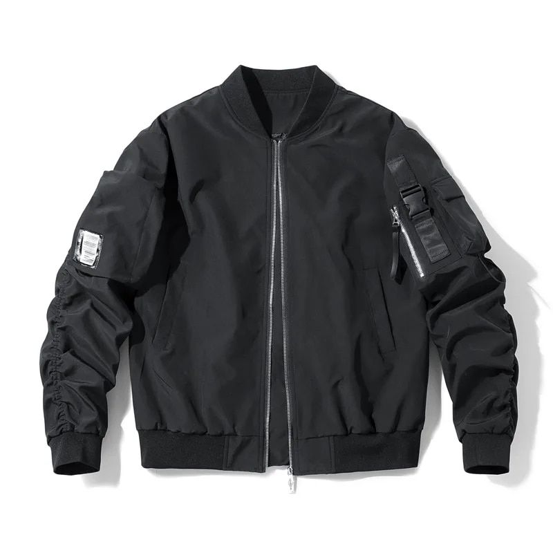 Chaqueta Bomber de primavera y otoño para hombre, chaqueta militar con cuello levantado a la moda coreana, ropa para hombre, chaqueta de béisbol, abrigo de talla grande M-4XL_voghion.com