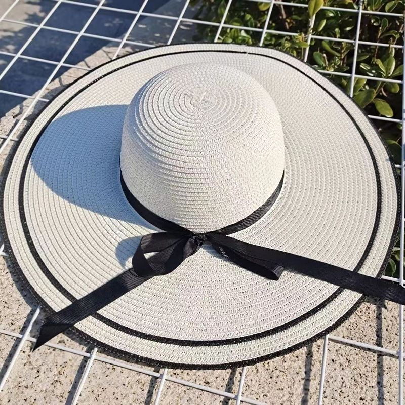 Hot selling Grass Hat Women's Summer Sun Protection Beach Tourism Vacation Large Brim Versatile_voghion.com