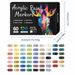 Dual-Tip Acrylic Paint Markers Set - Soft Brush & Fine Tip, Quick-Drying, Vibrant Colors For Artists, Students, Doodling & Crafting_voghion.com