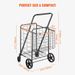 Capa Grocery 110 Double Swivel Cart, LBS Large Cart With Jumbo Wheels, Duty Shopping 360° Heavy Cart, Utility Folding Baskets,_voghion.com