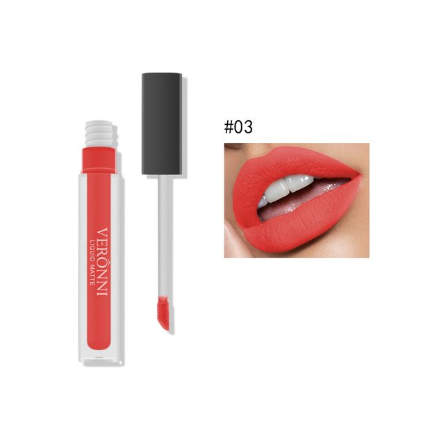2024 2023Lippenstift VERONNI Make-up Matt Flëssege Lippenstift Waasserdicht Net-Haftbecher Quadratröhre Sexy Nude Stil Lippenstiftfaarf Ma_voghion.com