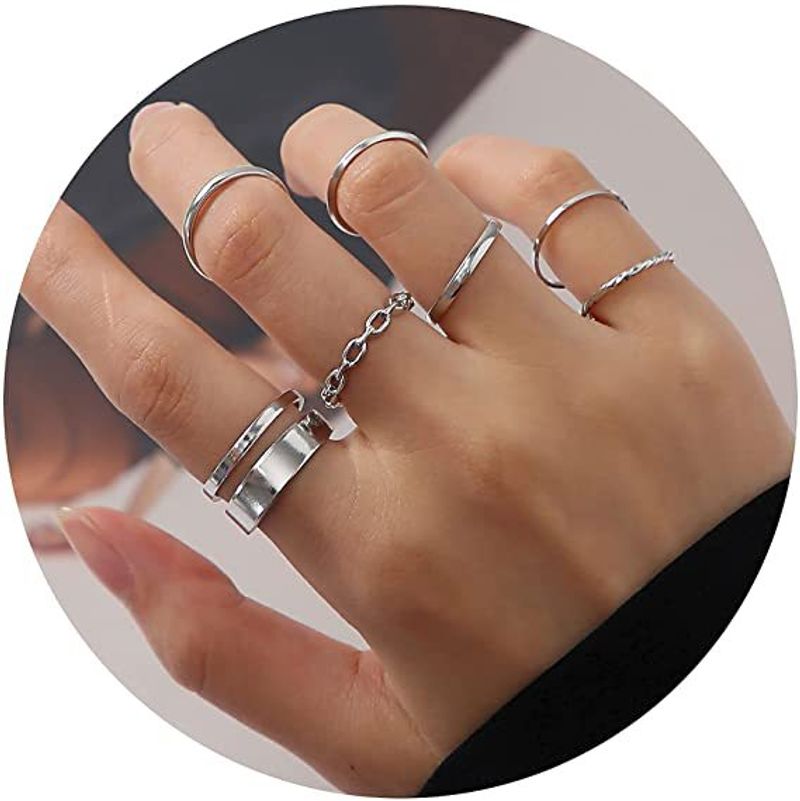 Neues einfaches 7-teiliges Knöchel-Ring-Set mit offenem Ring, Persönlichkeitsschmuck_voghion.com