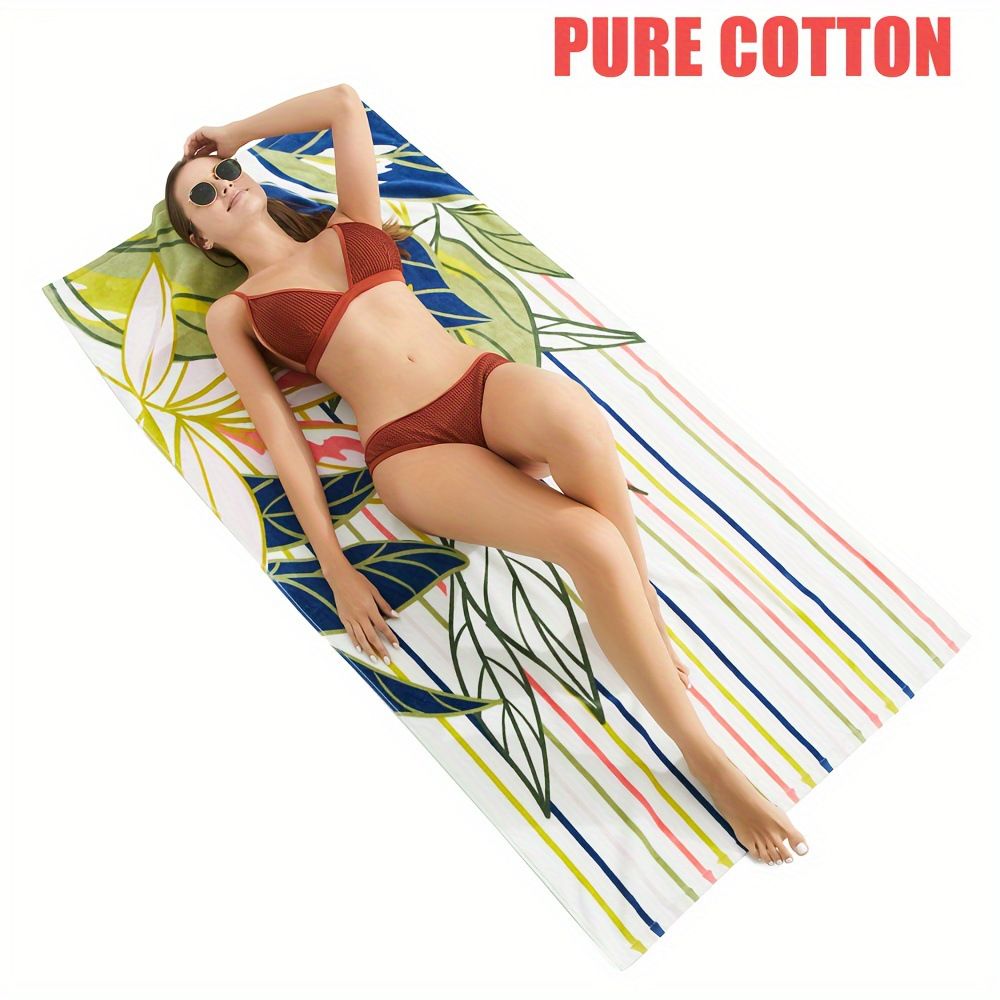 Printing Velvet Thickened Soft Water Absorbent Swimming Bathing Large Beach Towel 85*170_voghion.com