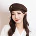 British Women's Spring And Autumn Beret New Trendy Ins Style High-Value Flight Attendant Solid Color Artist Hat_voghion.com